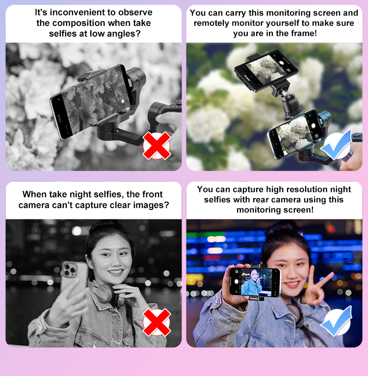 Phone Vlog Selfie Monito Sceen, Potable Back Camea