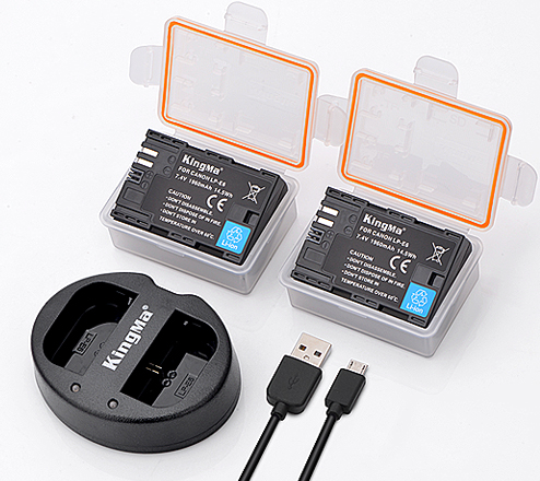KingMa LP-E6 Battery & dual charger kit For Canon Eos 5d Mark Iv III 7D2 60D 