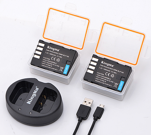 KingMa Camera Battery DMW-BLF19E and Dual charger Set