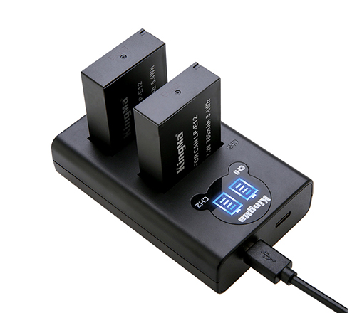 KingMa Camera Battery LP-E12 and LCD Dual Charger Set for Canon Camera