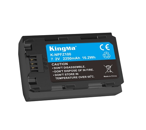 KingMa 2250mAh fully decoded NP-FZ100H high power rechargeable camera battery NP-FZ100 for SONY A9/A7R MARK 3/A7 MARK 3
