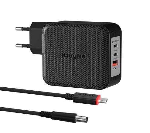 KingMa 100W GaN USB-C PD Charger for Dell Laptops with Round Tip 7450